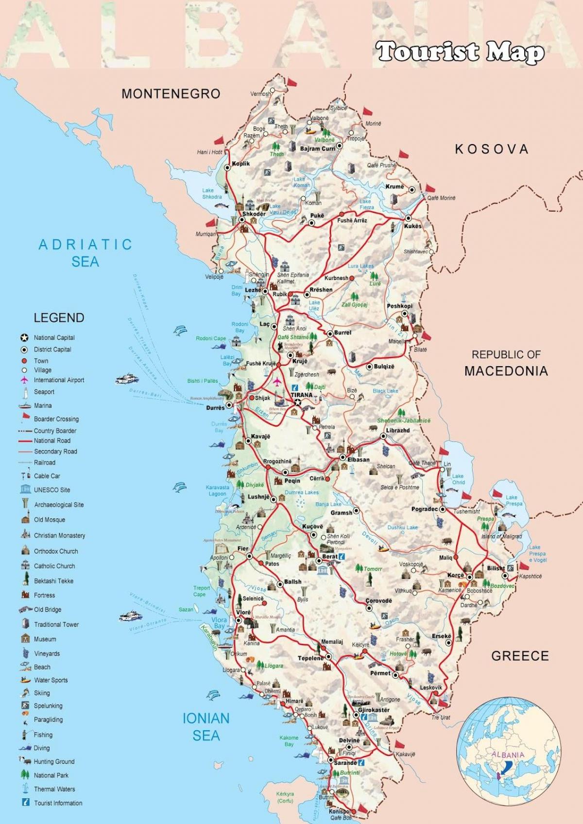dhermi zemljevid Albanije