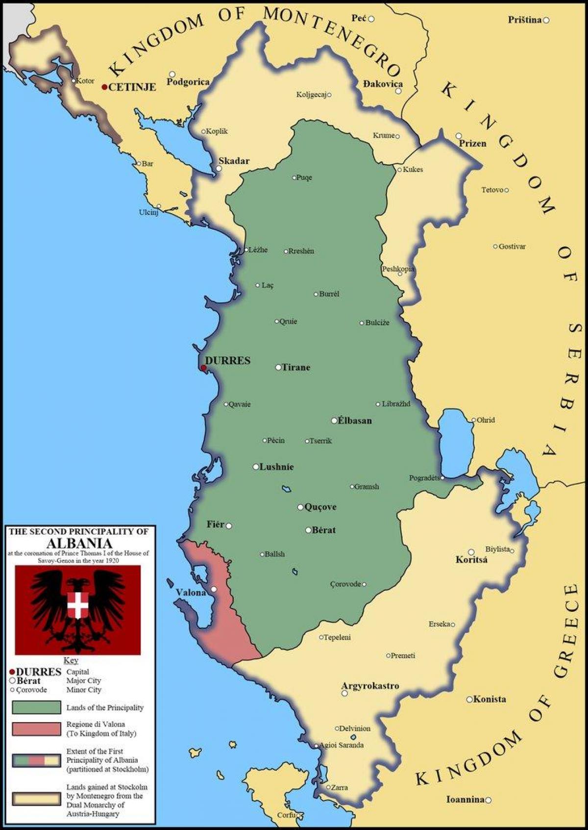 zemljevid durres Albanija