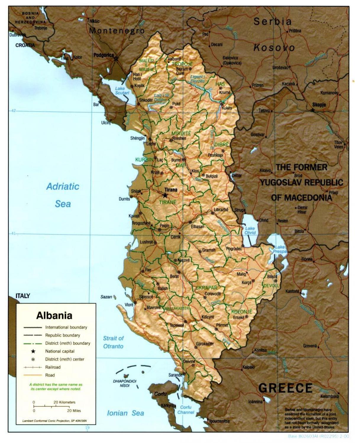 Albanski stari zemljevid