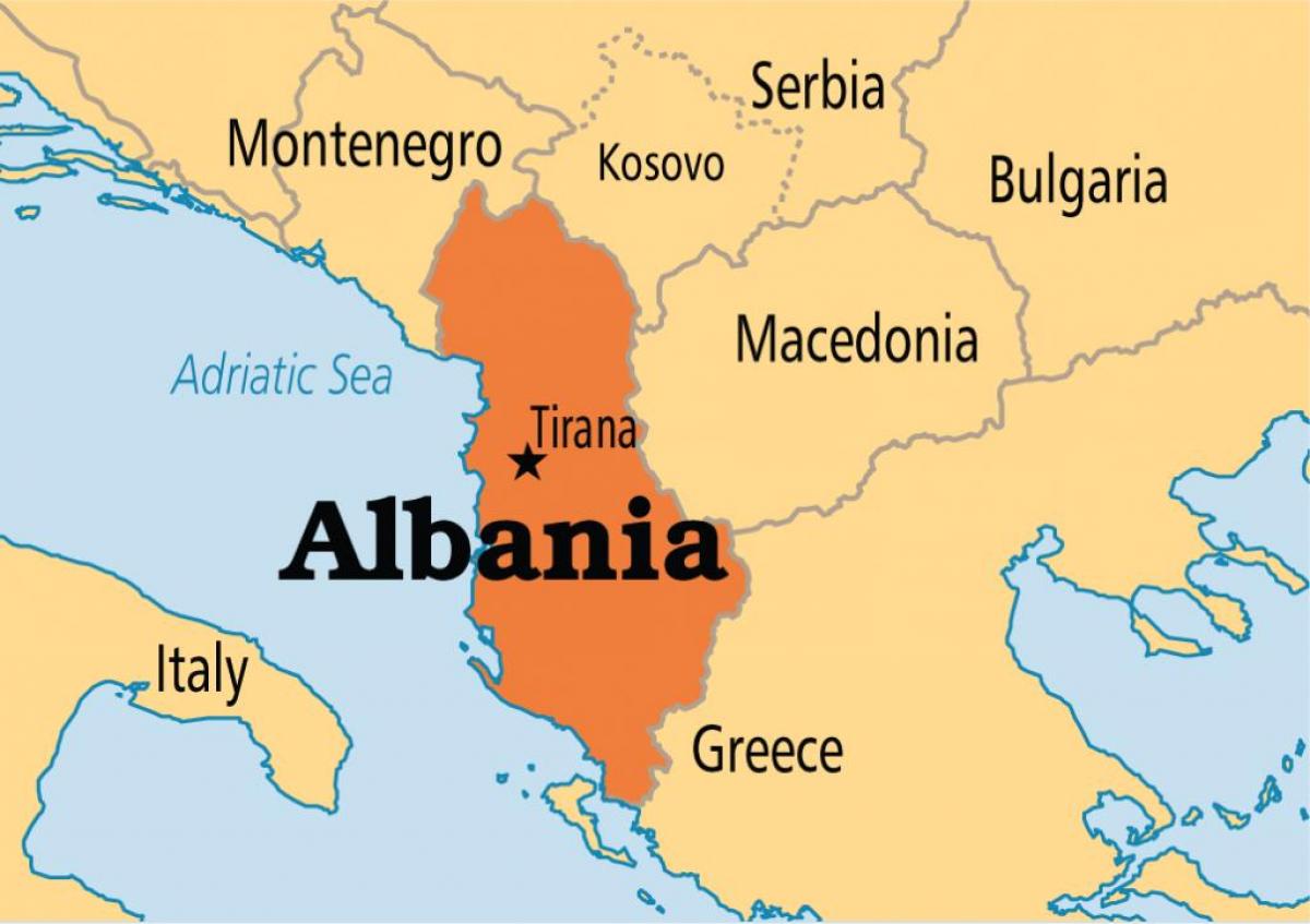 zemljevid tirana Albanija