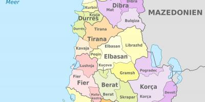 Zemljevid Albanije politične