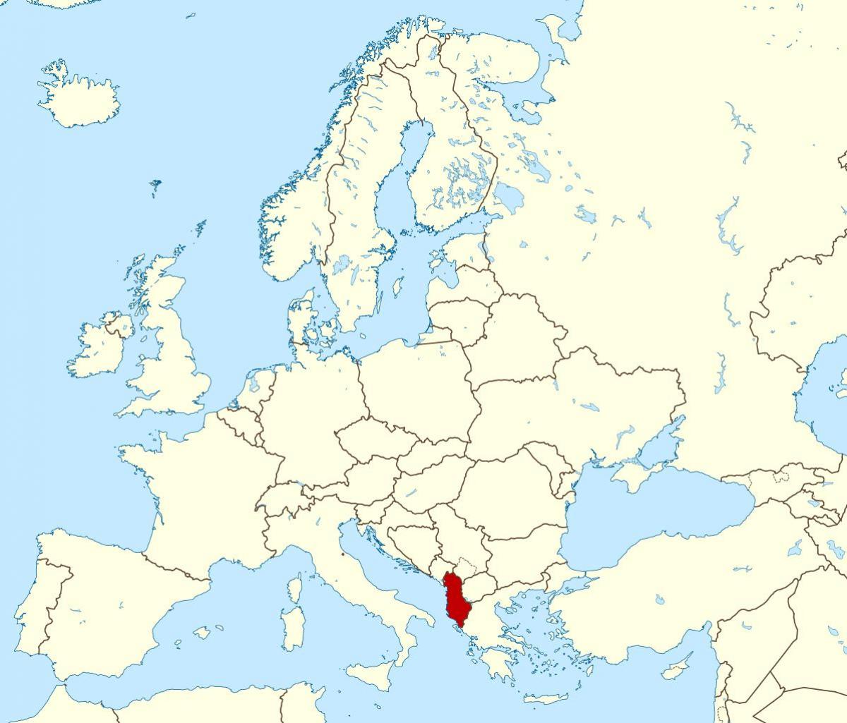 svetovni zemljevid, ki prikazuje Albanija
