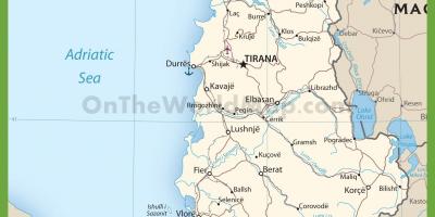 Albanija ceste zemljevid