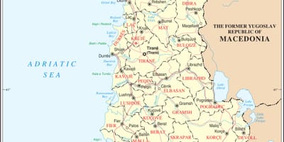Zemljevid Albanije z mesta