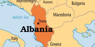Zemljevid, ki prikazuje Albanija