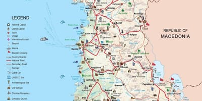 Dhermi zemljevid Albanije